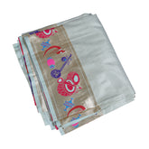 Pastel Mint Silk Saree with Musical Zari Pallu