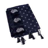 Midnight Blue Silk Saree with Silver Zari Motifs