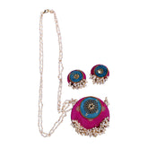 Handcrafted Pearl & Silk Statement Jewelry Set