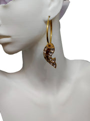 Sophisticated Gold Hoop Fish Earring