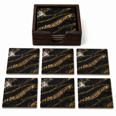 Golden Wave Coaster - Set of 6