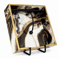 Golden Marble Luxe Serviette Tray