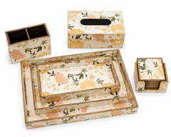 Heritage Elegance Luxe Desk & Home Organiser Collection | 6-Piece Wooden Gift Set