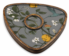 Verdant Songbird Triangle Chip & Dip Platter