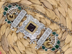 Emerald peacock ruby neckpiece