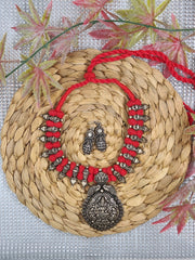 Ladies Oxidized Necklace Circular