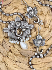 Oxidized Necklace Elephant Pendant