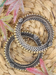 Silver Toned Bracelet with Gold Bead Lining