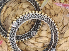 Silver Toned Bracelet with Gold Bead Lining