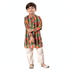Festive Mosaic Sibling Twinning Set Vibrant Kurta & Sharara Combo