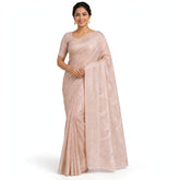 Cream Silk Saree with Subtle Self Weaving