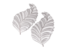 Set of 6 Elegant Lace Leaf Table Mats - Silver