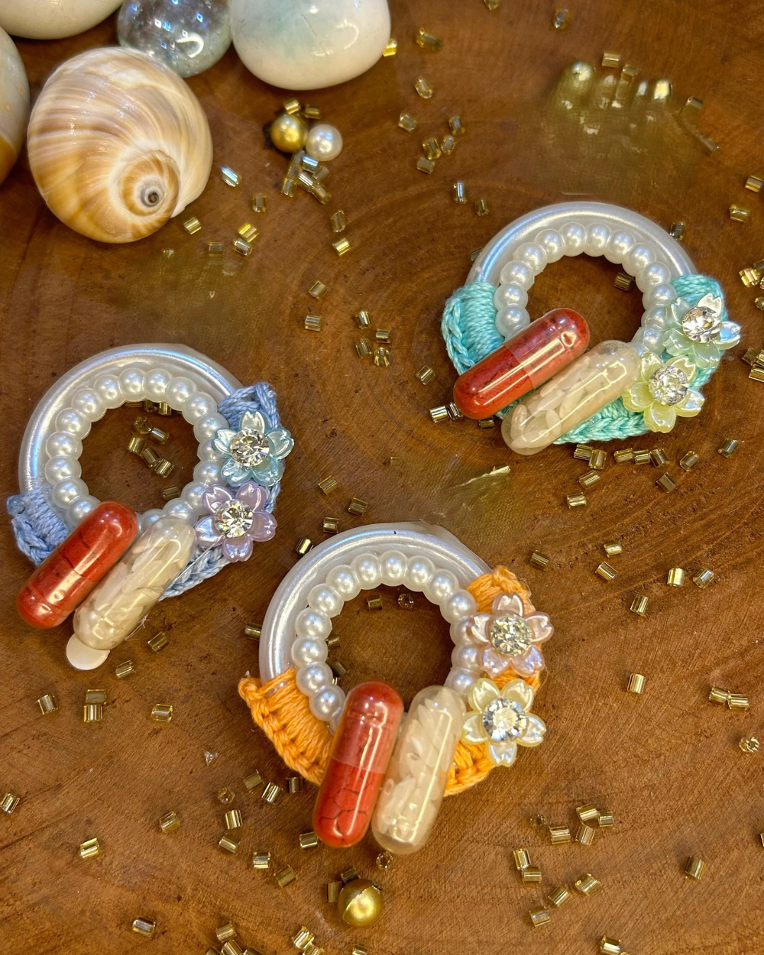 Handcrafted Crochet Roli Chawal Set with Glass Tube