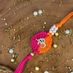 Crochet Rakhi Bracelet with OM Charm