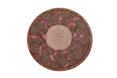 Set of 6 Geometric Round Table Mats – Handwoven with Gold Accents