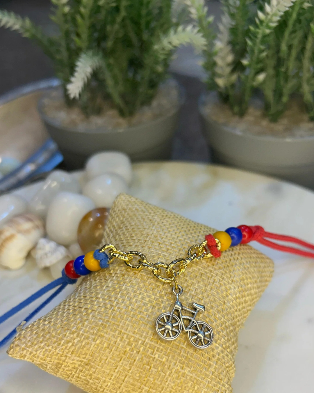 Vibrant Bicycle Charm Rakhi Bracelet