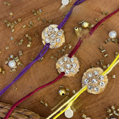 White Stones Floral Rakhi Bracelet