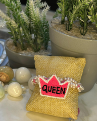 Handmade Vibrant Pink Queen Charm Bracelet