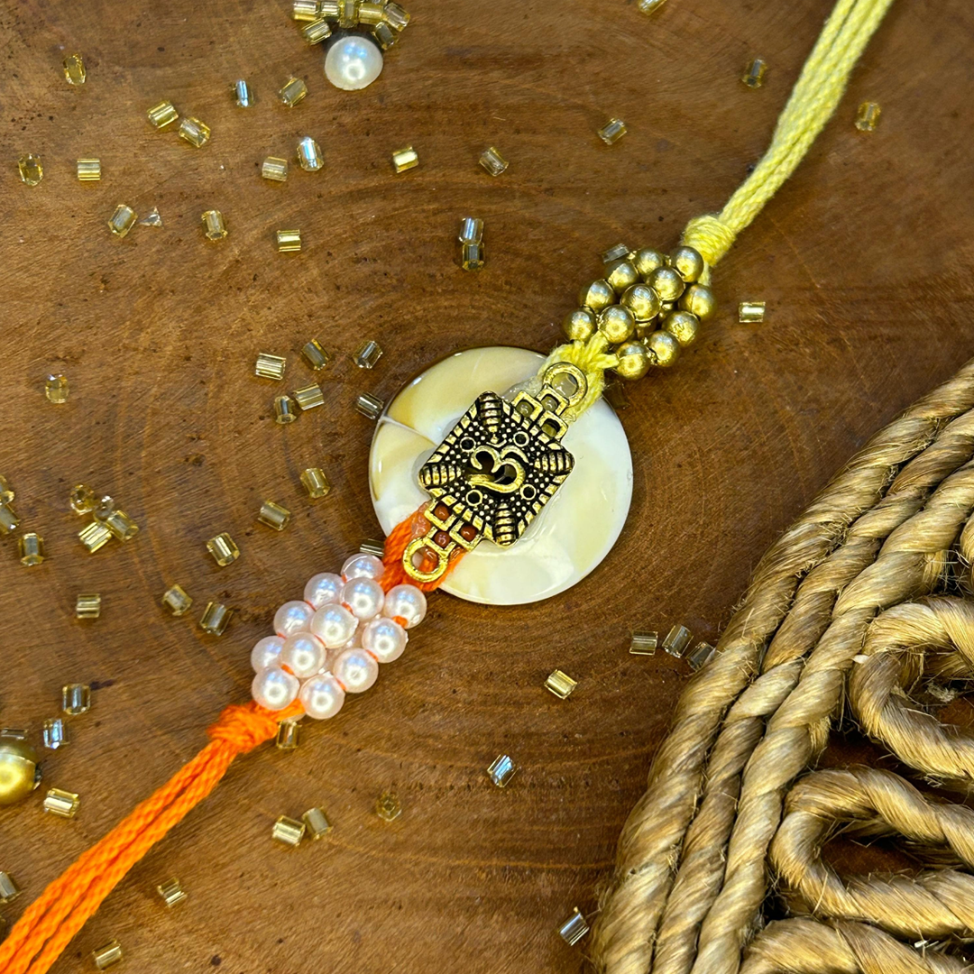 Antique OM Charm Rakhi Bracelet
