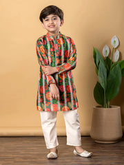 Festive Mosaic Sibling Twinning Set Vibrant Kurta & Sharara Combo