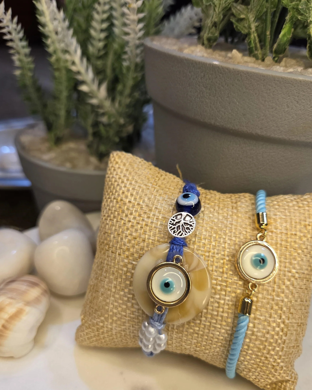 Bhaiyya Bhabhi Evil Eye with Tree of Life Rakhi Bracket