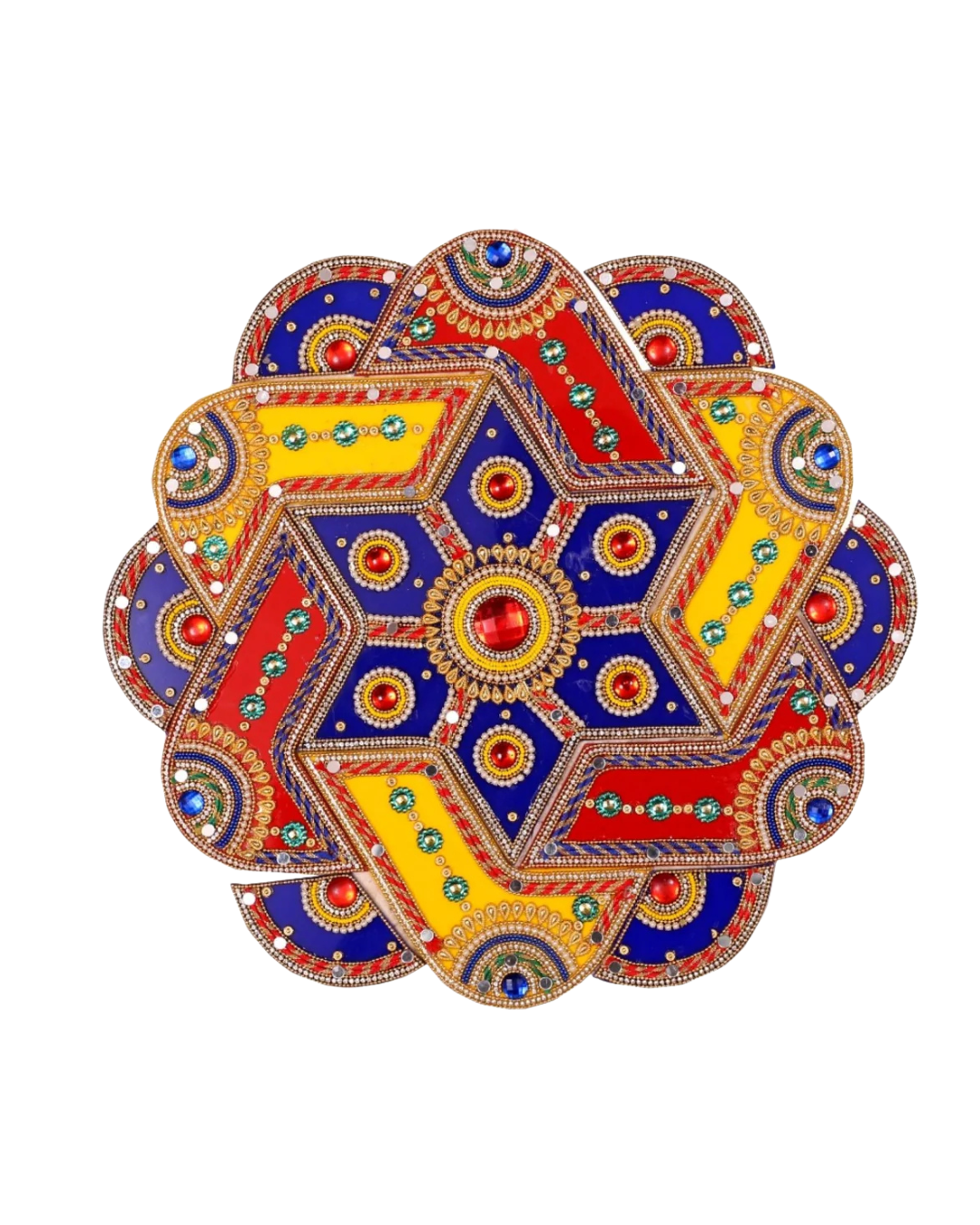 Acrylic Rangoli in Multicolour Geometric Star Design – Decorative Festival Art