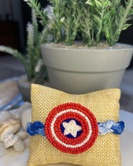 Captain America Beaded Rakhi Braclet