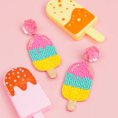 Mango Raspberry Handmade Earrings