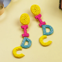 I Dont Care Beaded Earrings