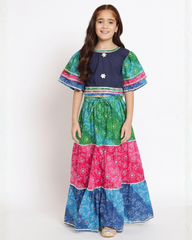 Bandhani Multi-Tiered Lehenga Choli Printed Patchwork Style