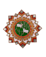 Acrylic Rangoli with Traditional Cow (Kamdhenu) Design