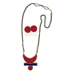 Exquisite Traditional Indian Necklace and Matching Earrings Semicircular