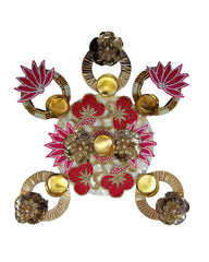 Zardosi Embroidery Decorative Rangoli with Tea-light holder