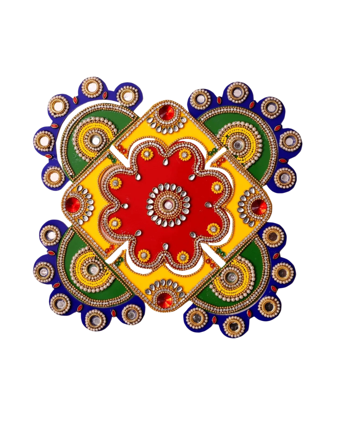 Acrylic Rangoli in Traditional Multicolour Design – Decorative Festival Art