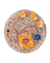 Handmade Yellow Ikat Scrunchie - Bold