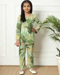 Green Salwar Kurta Set Girls