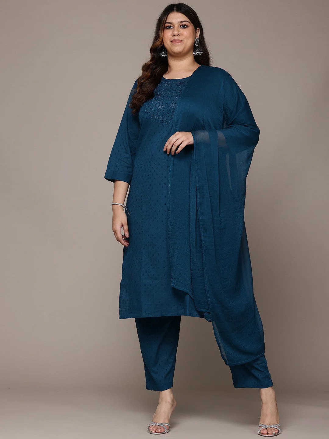 Stylish Blue Salwar Kameez Suit Set