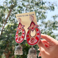 Sajni Handmade Beaded Chaandbali Jhumki