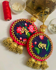 Fabric Print Shubh Labh Wall Hanging