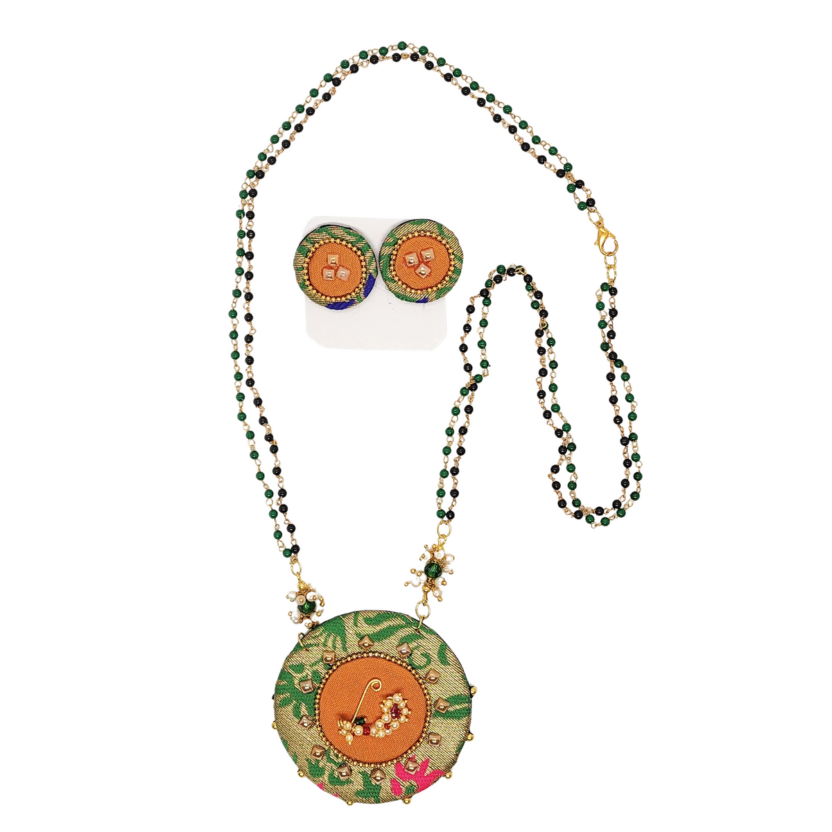 Indian Traditional Ethinic Necklace with Earrings Circular