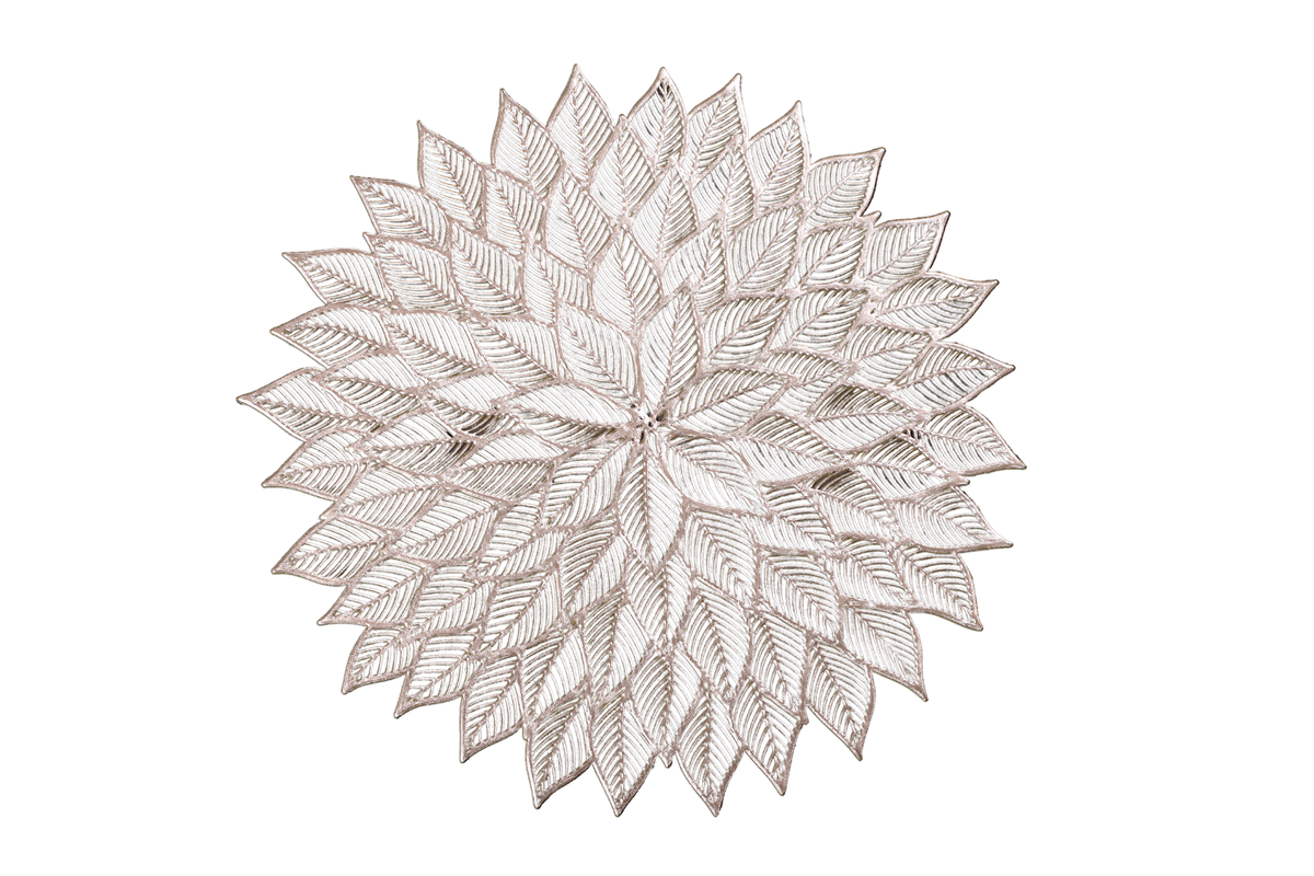 Set of 6 Rose Gold Leaf-Shaped Table Mats – Elegant Floral Placemats