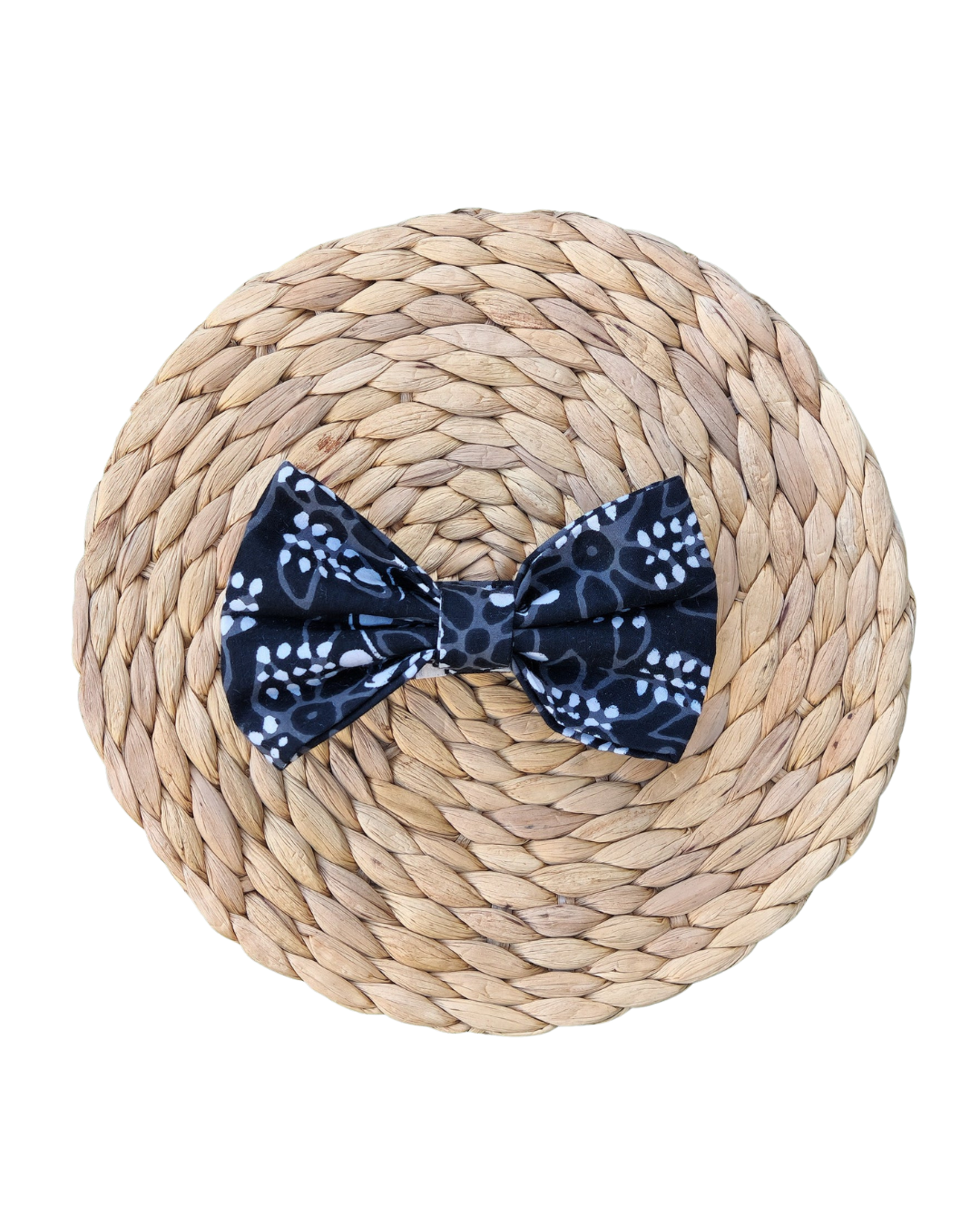 Elegant Men's Black with White Dot Cotton Bow Tie