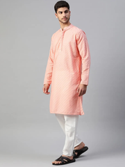 Peach Chikankari Kurta