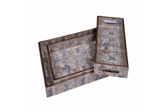 Handcrafted Antique Serving Tray Set – Elegant Antique Look Nesting Trays (Set of 3)