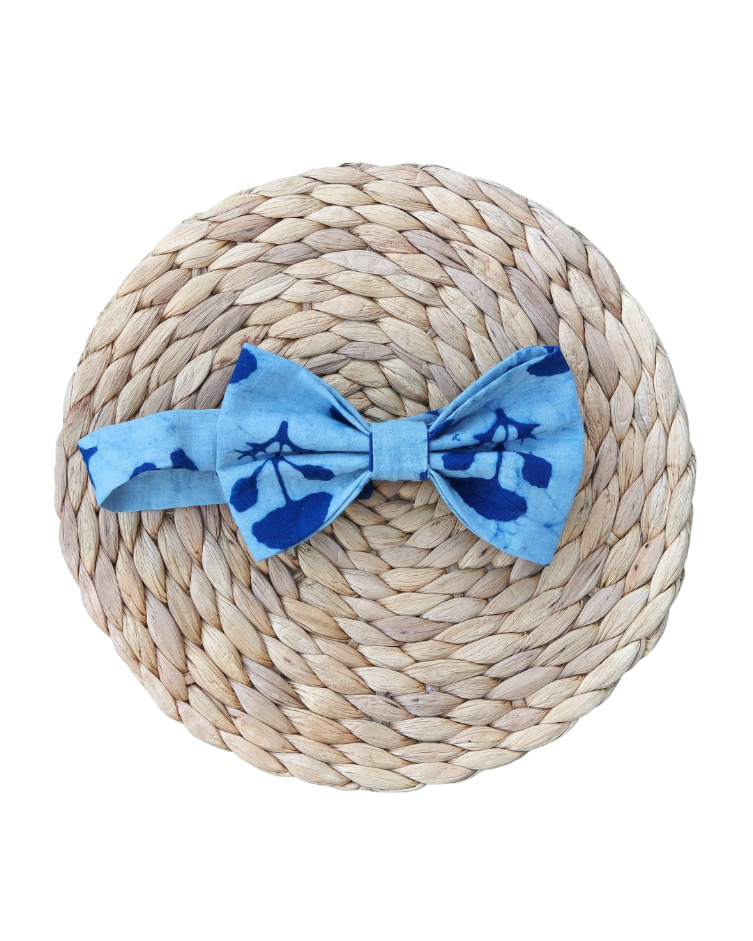 Formal Men's Light Blue Battik Cotton Bow tie
