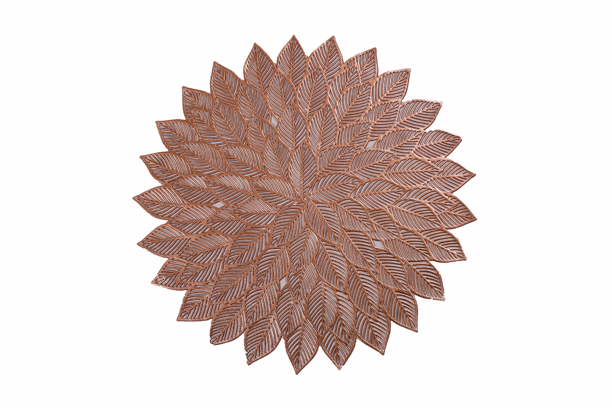Set of 6 Leaf-Shaped Table Mats – Decorative Round Placemats for Dining Table