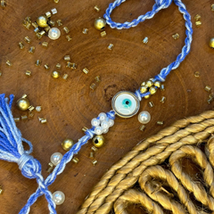 Evil Eye Rakhi Bracelet with Beads
