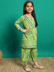 Turquoise Garden Print Twinning Set Girls and Boys