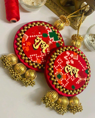 Fabric Print Shubh Labh Wall Hanging