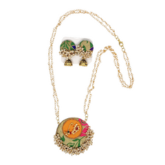 Indian Traditional Ethinic Necklace with Earrings Round
